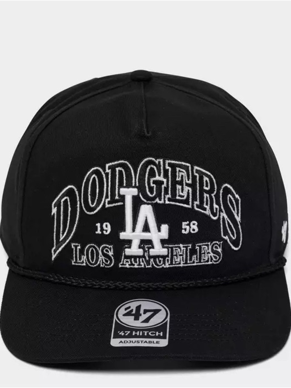 '47 Los Angeles Dodgers Black Logo Snapback Hat